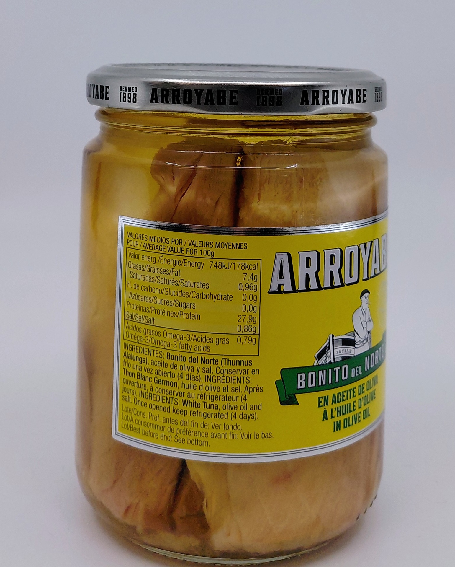 Tarro Lomos Bonito del Norte Artesanal en Aceite de Oliva 400 g ARROYABE de BERMEO