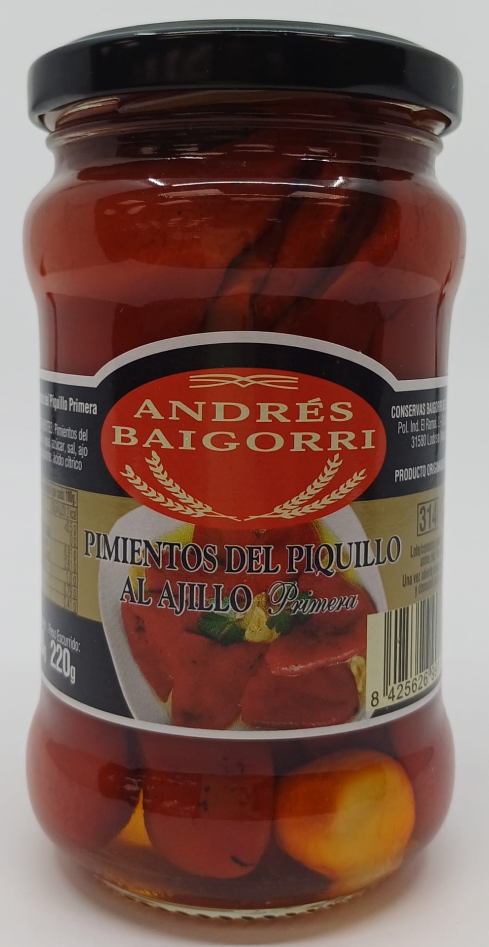 Tarro Pimientos del Piquillo 290 g Neto ANDRÉS BAIGORRI