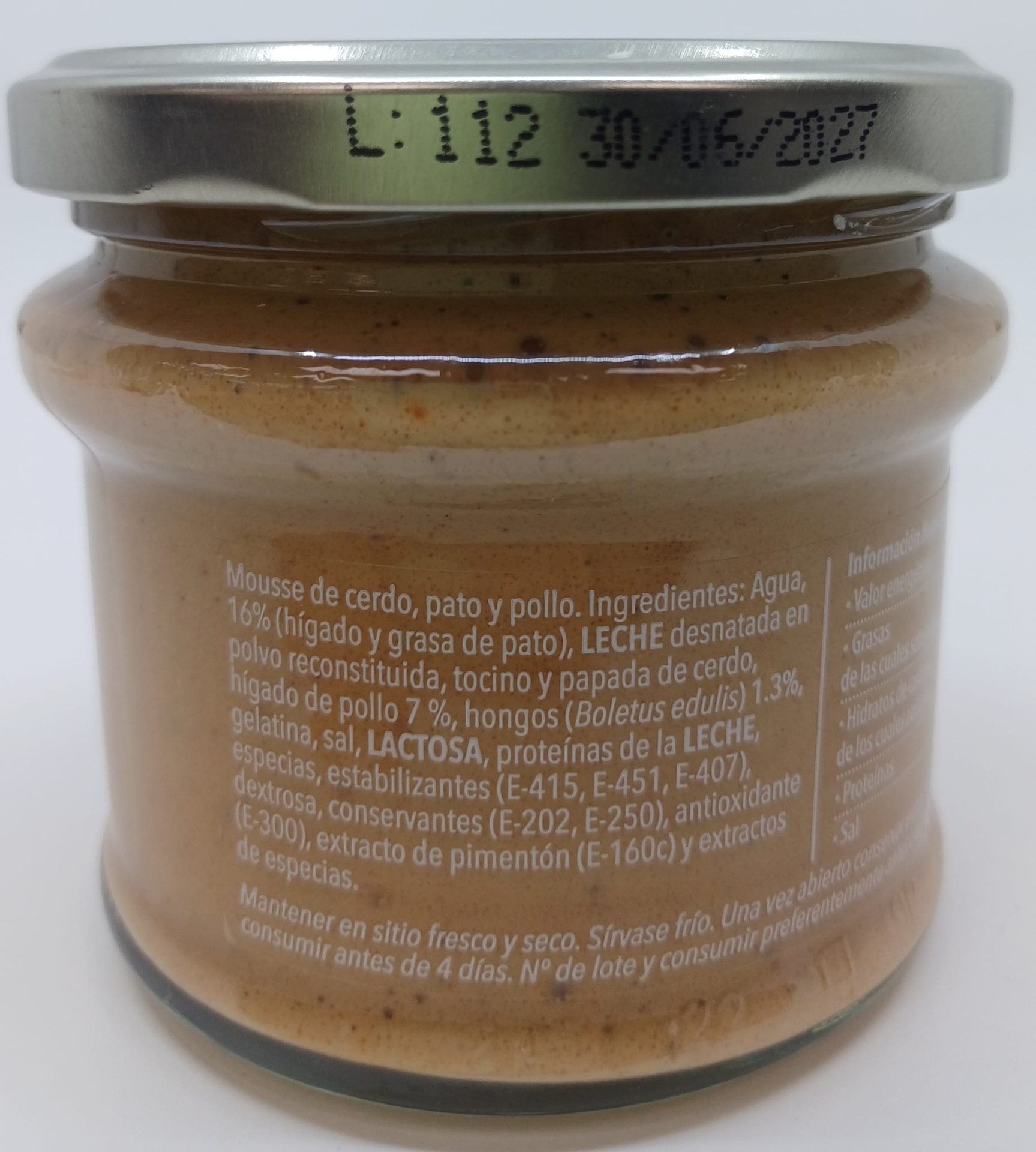 Tarro Mousse de Hígado de Pato con Boletus 190 g ZUBIA