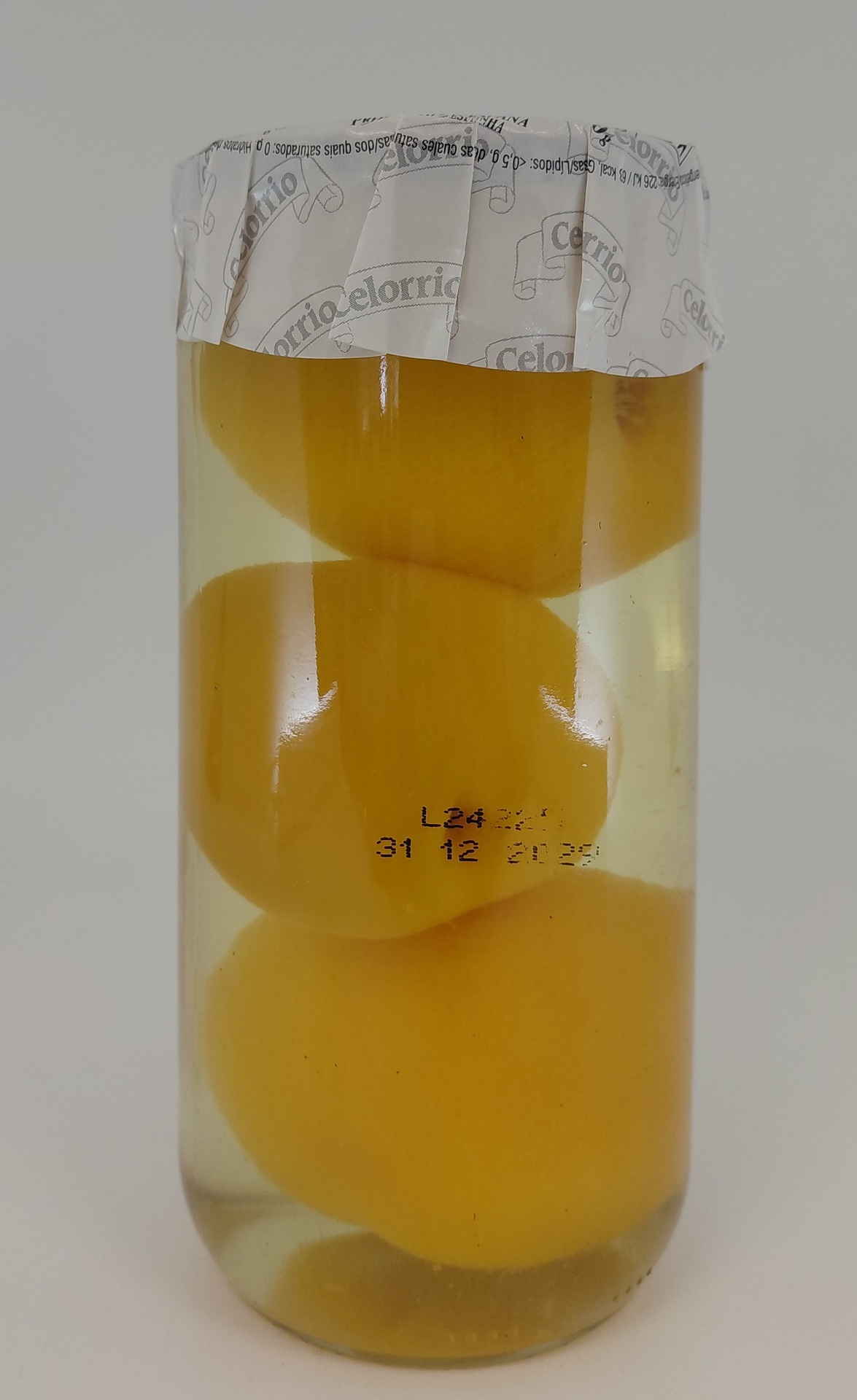 Tarro Melocotón Entero Almíbar 700 g Neto CELORRIO