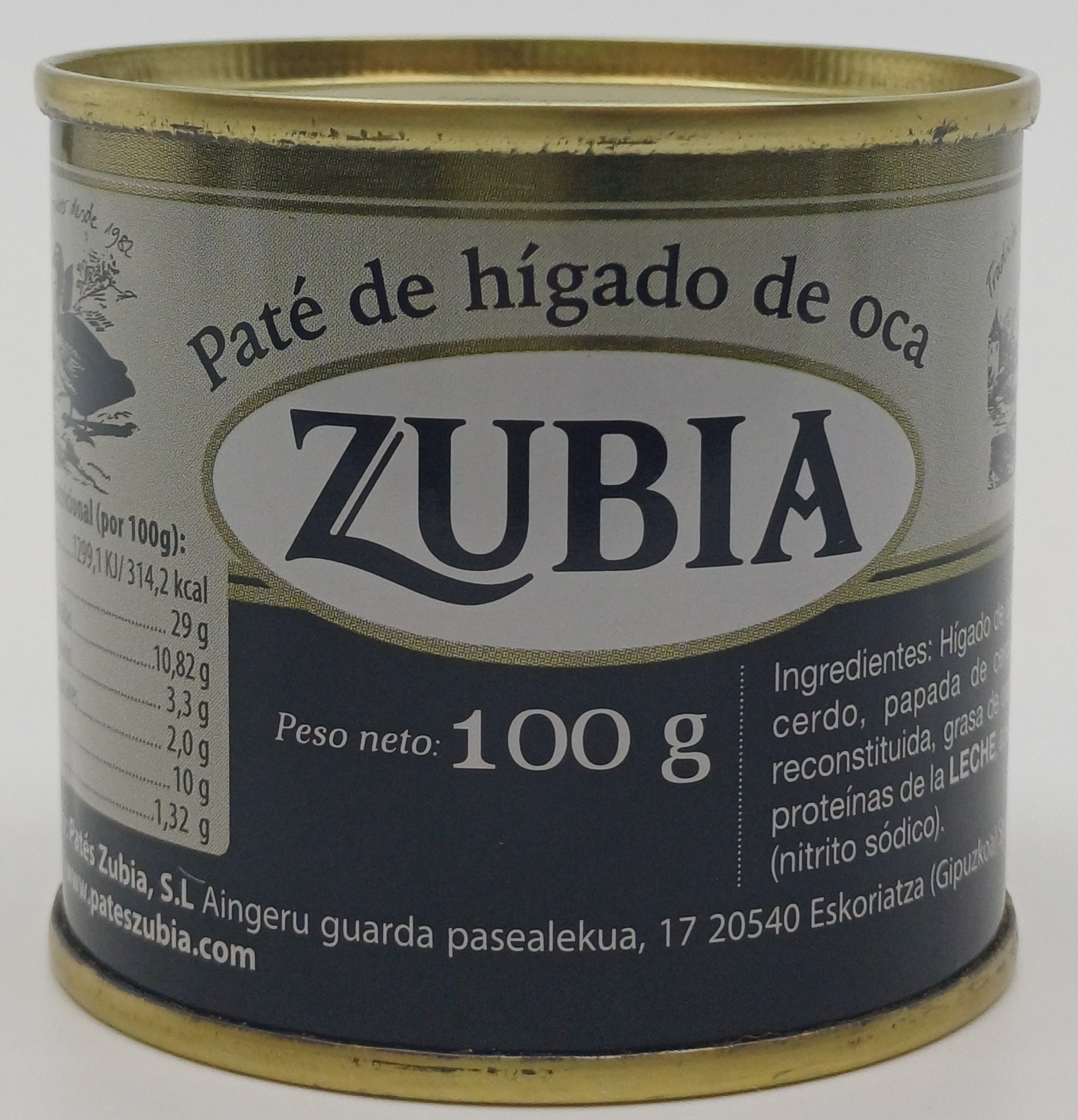 Lata Paté de Hígado de Oca 100 g ZUBIA