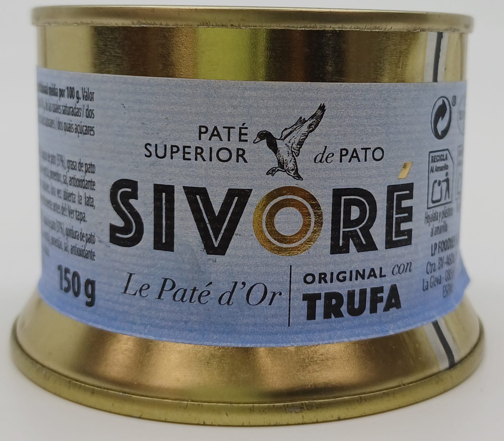 Lata Paté Superior de Pato con Trufa 150 g SIVORÉ Le paté d'Or