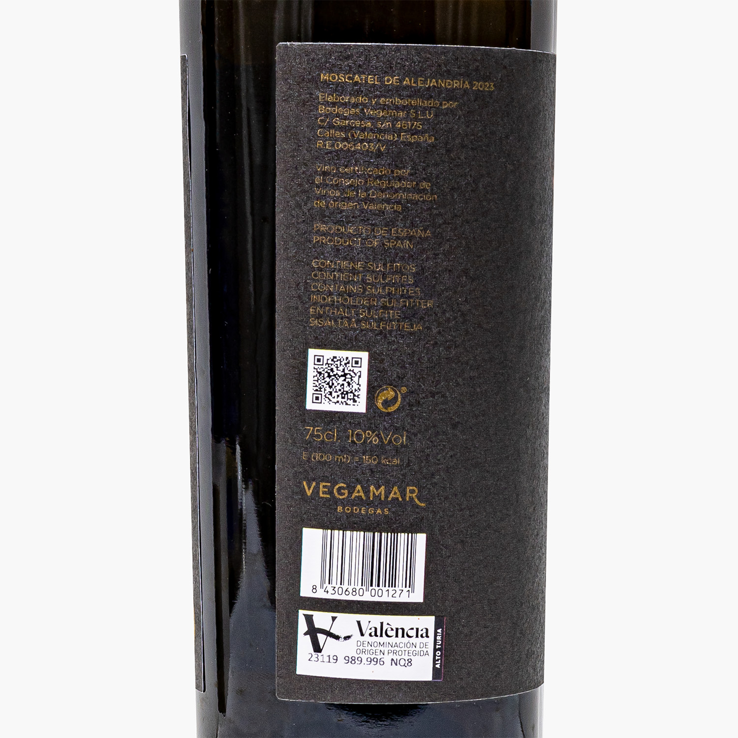 Botella Vino Blanco VEGAMAR ORO DE ALEJANDRÍA Dulce 75 cl