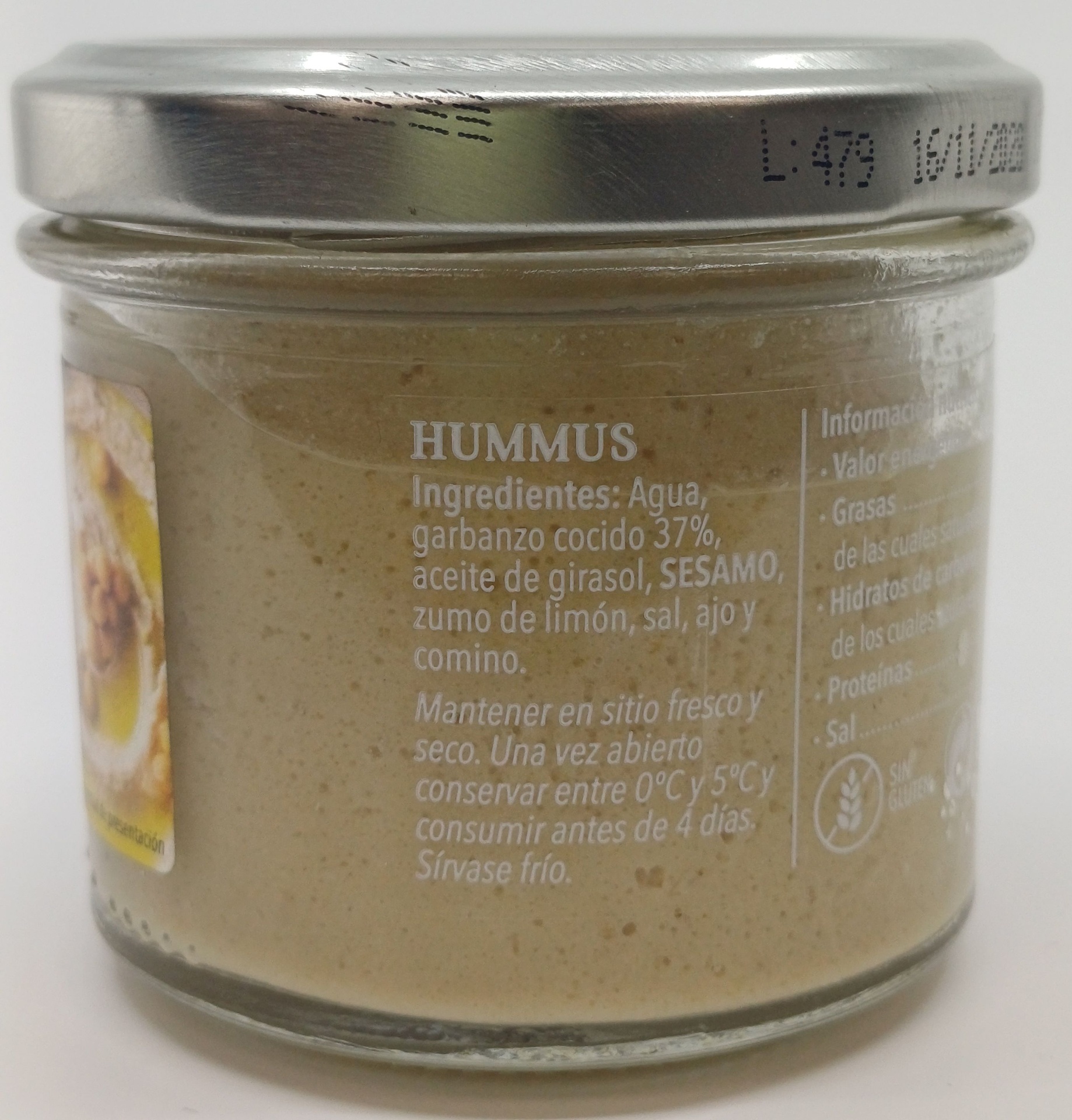 Tarro Hummus 100 % Natural Receta Original 100 g ZUBIA