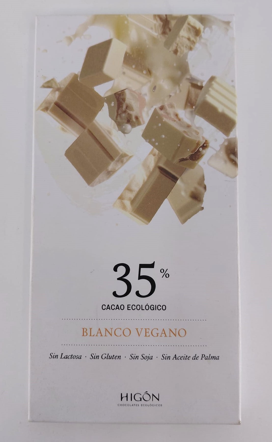 Tableta Chocolate Blanco Vegano 35 % Cacao Ecológico 70 g HIGÓN