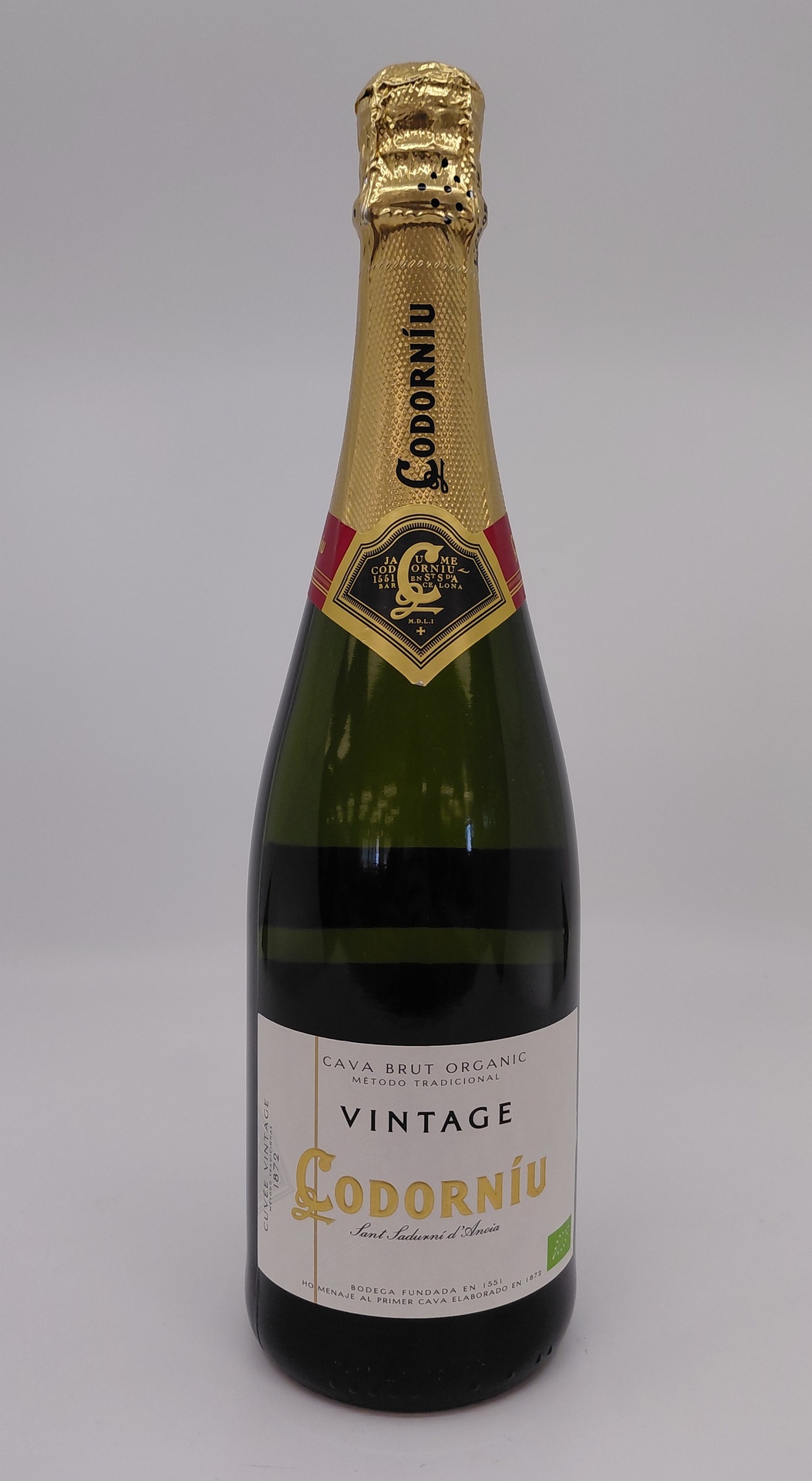 Cava CODORNIU VINTAGE Ecológico Brut