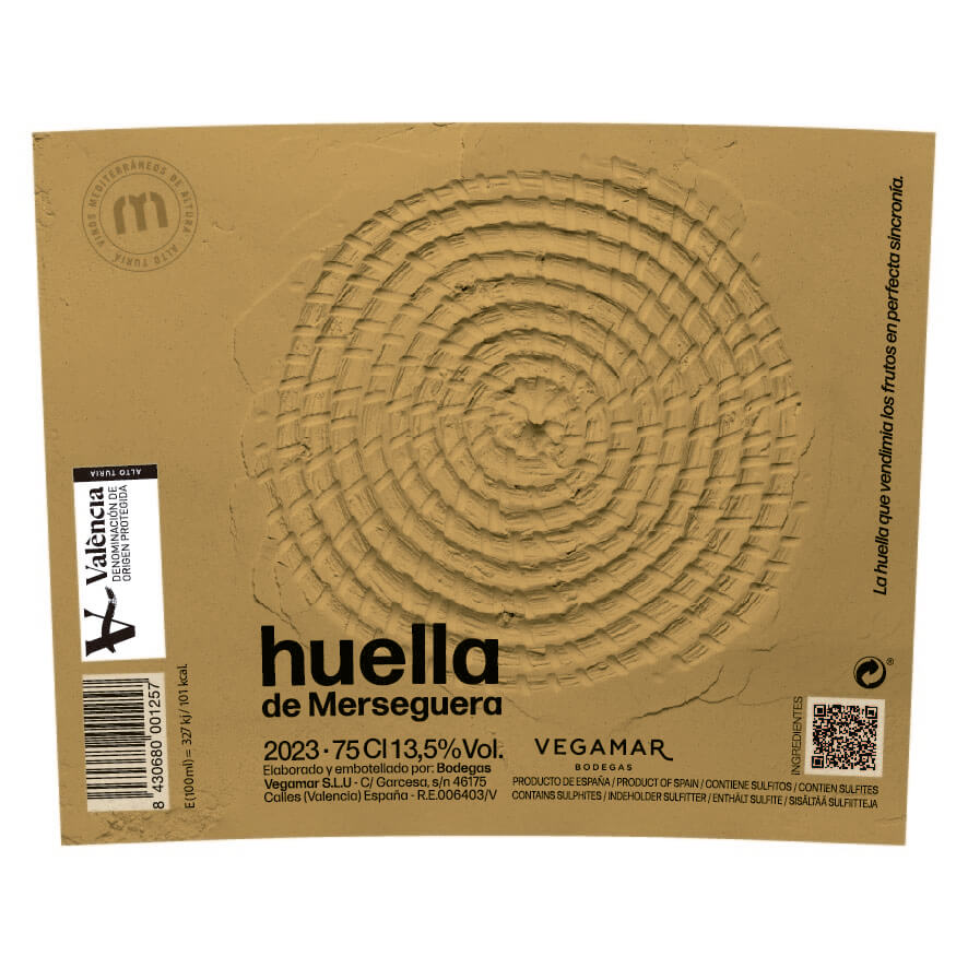 Botella Vino Blanco HUELLA de Merseguera VEGAMAR