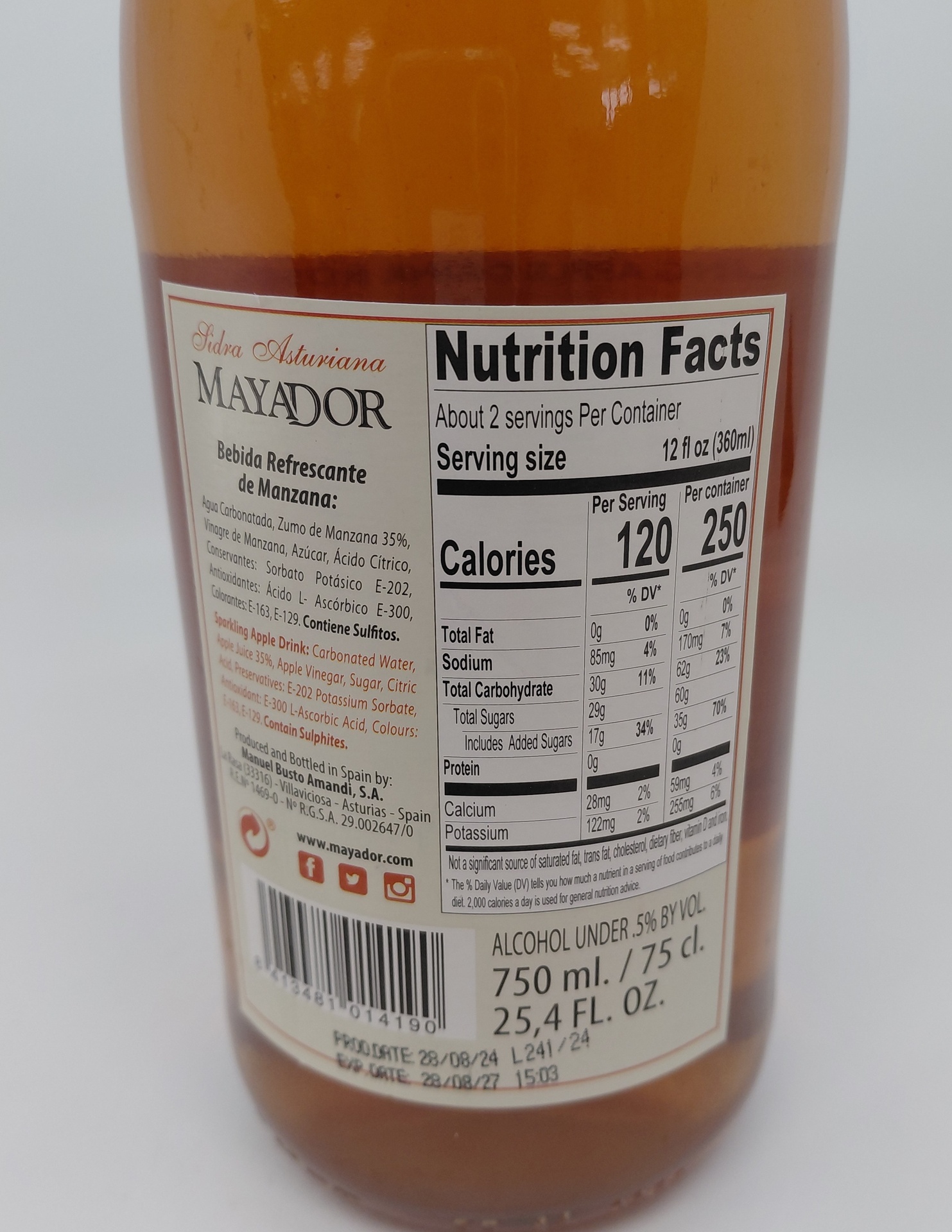 Sidra Asturiana Sin Alcohol MAYADOR
