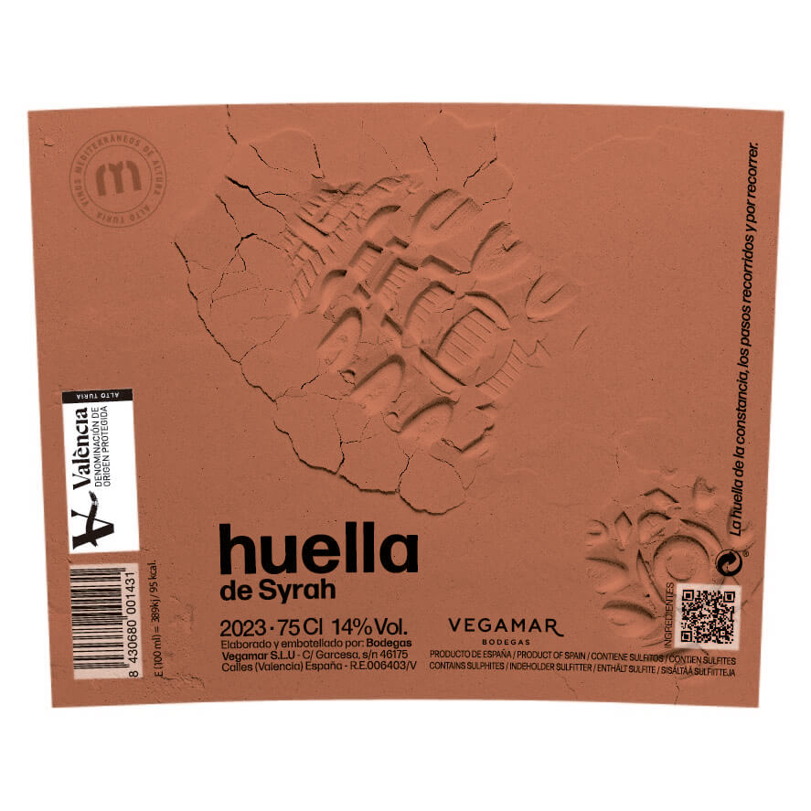 Botella Vino Tinto HUELLA de Syrah VEGAMAR
