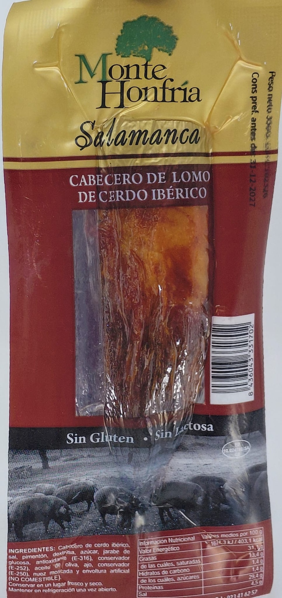 Lomito Cabecero Ibérico 350 g aprox. MONTEHONFRÍA (Salamanca)