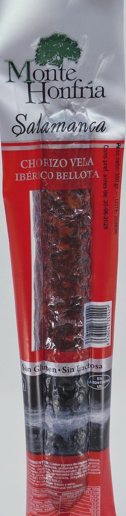 Chorizo Ibérico de Bellota 350 g aprox. MONTEHONFRÍA (Salamanca)