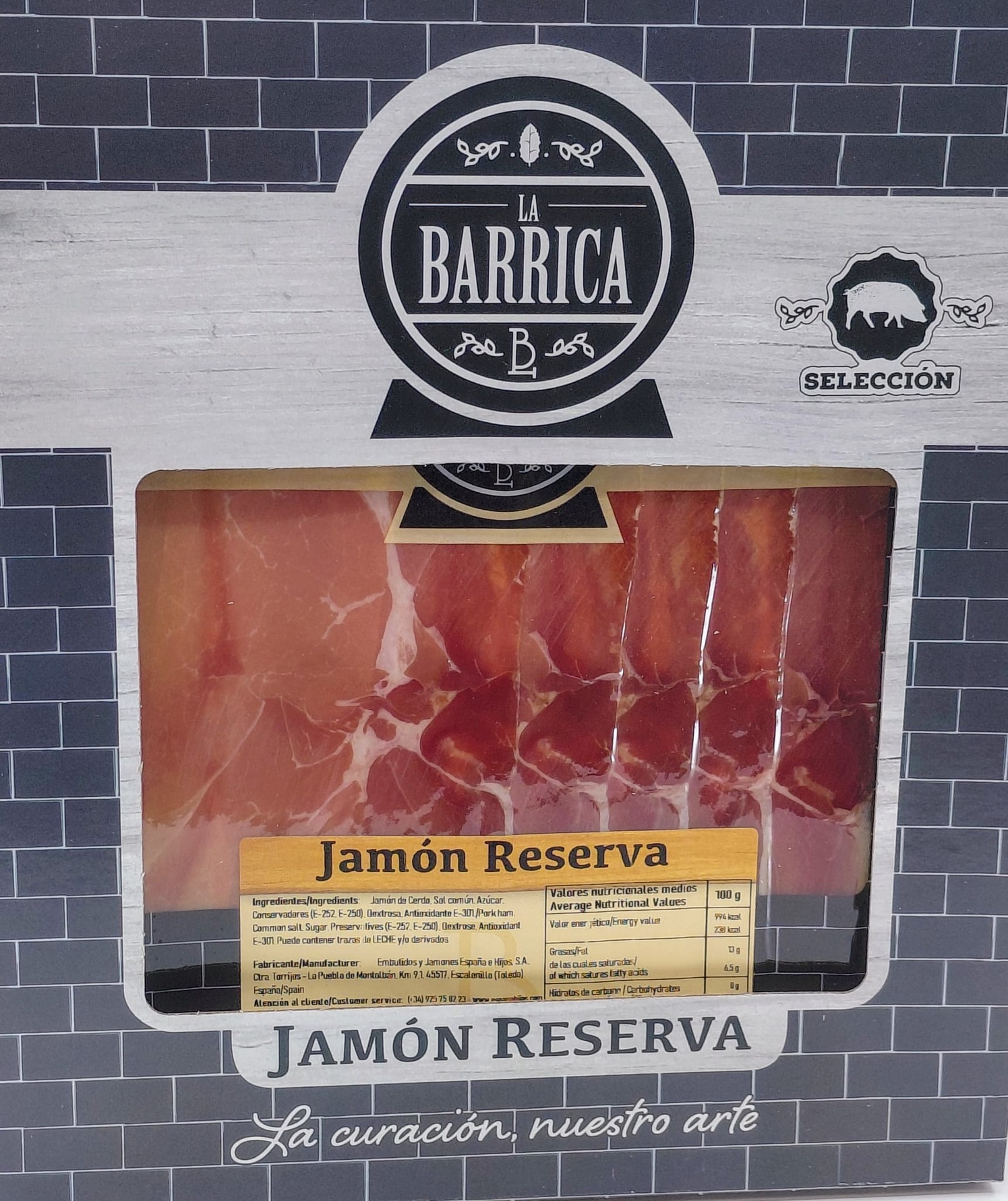Pack 6 Sobres de 90 g Jamón Reserva Loncheado LA BARRICA