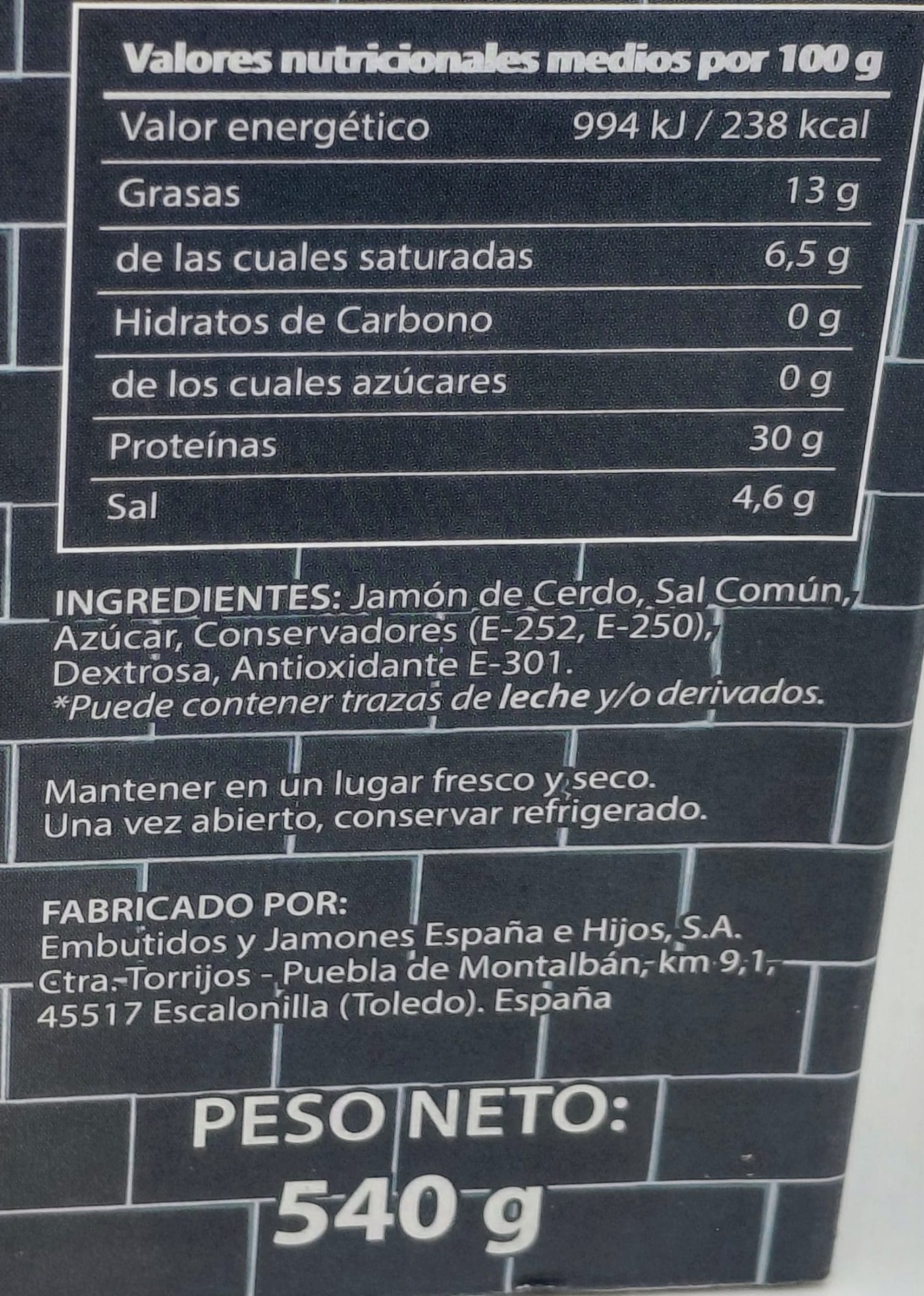 Pack 6 Sobres de 90 g Jamón Reserva Loncheado LA BARRICA