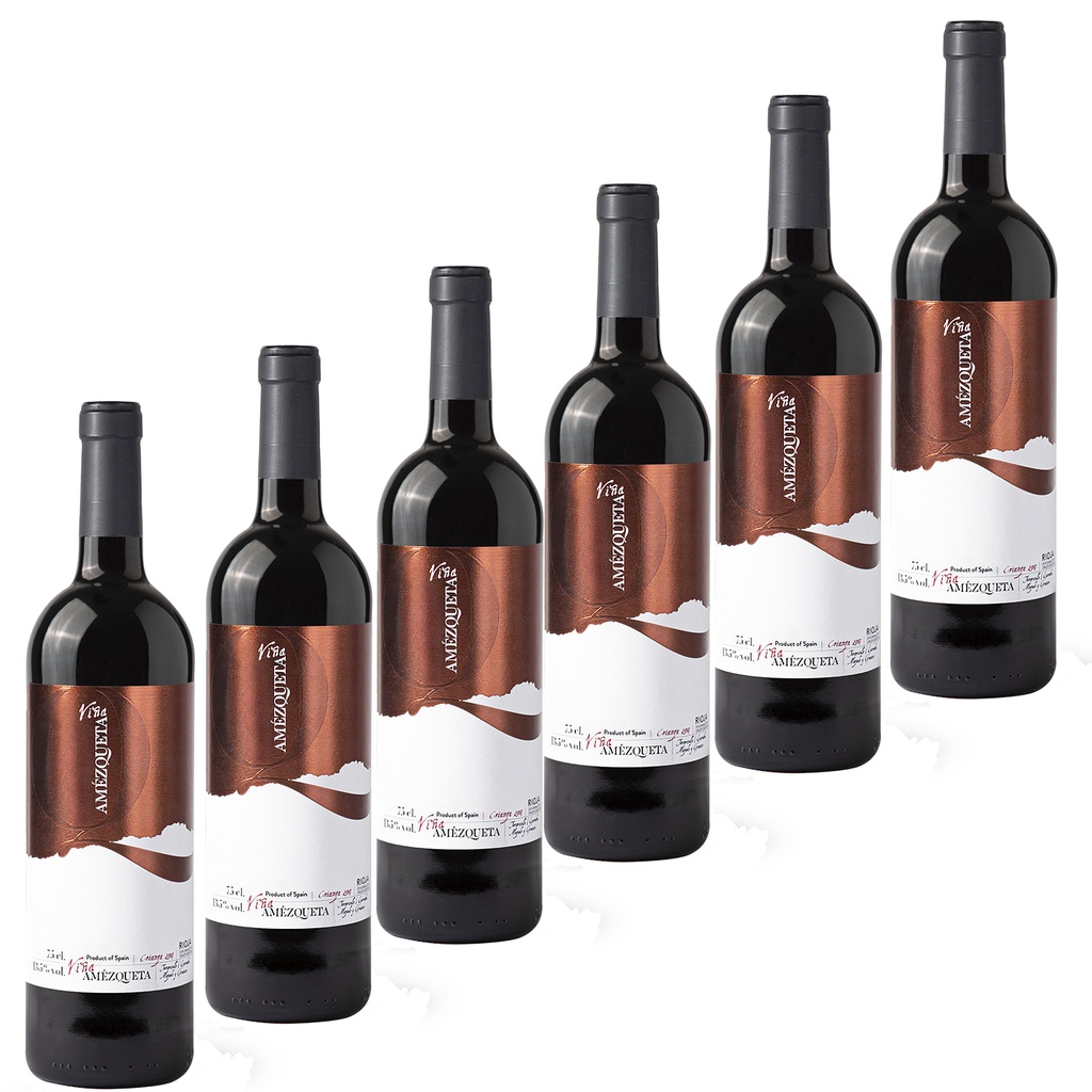 CAJA 6 BOTELLAS VINO TINTO RIOJA VIÑA AMEZQUETA CRIANZA