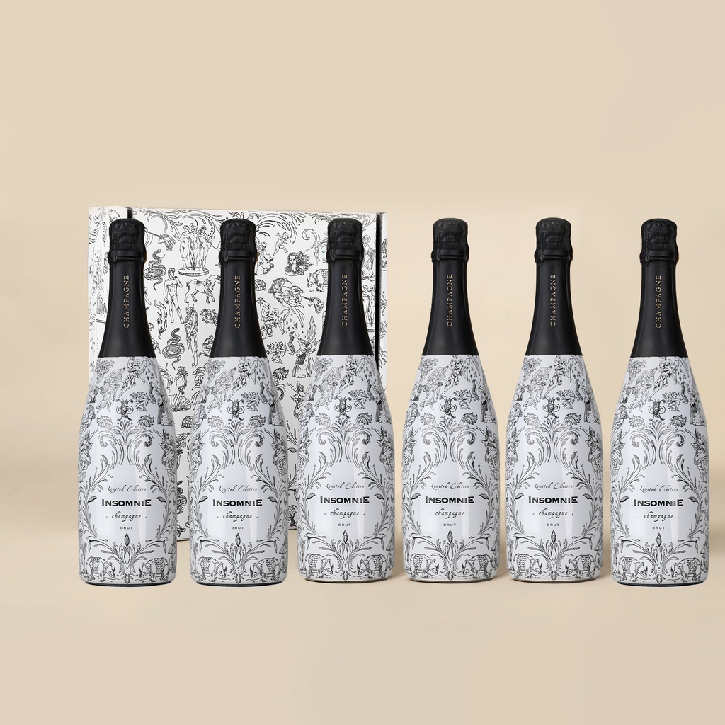 Caja 6 Botellas Champagne INSOMNIE Brut Limited Edition elaborado en Reims (France)