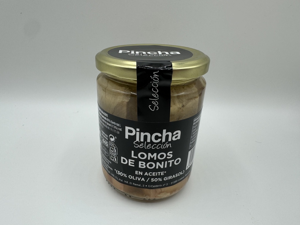 Tarro Lomos de Bonito en Aceite (50% Oliva - 50% Girasol) 400 g Neto PINCHA SELECCIÓN de Conservas Baigorri