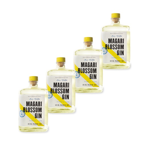 [5MBGX4] Caja 4 botellas Ginebra Premium MAGARI BLOSSOM GIN Citrus &amp; Algae 70 cl