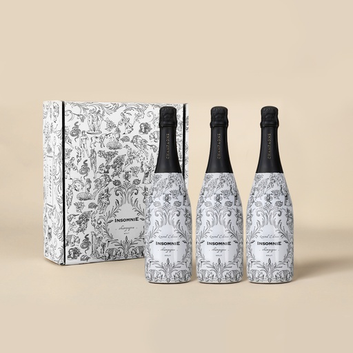 [1CIX3] Caja 3 Botellas Champagne INSOMNIE Brut Limited Edition elaborado en Reims (France)
