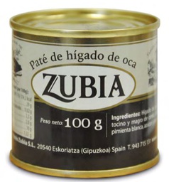 [8PHO1] Lata Paté de Hígado de Oca 100 g ZUBIA