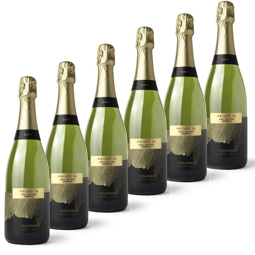[1BNP18EX6] CAJA 6 BOTELLAS CAVA VEGAMAR PRIVEE 18 ECO